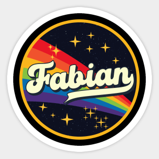 Fabian // Rainbow In Space Vintage Style Sticker